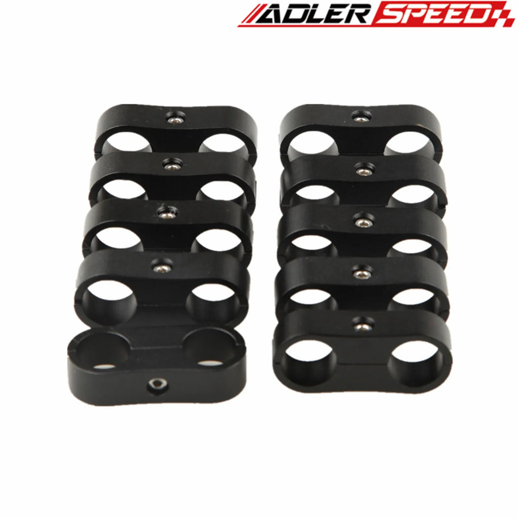 10PCS Universal 3AN 6AN 8AN 10AN 12AN 14AN Billet Oil Fuel Water Hose Tube Seprator Divider Clamp Aluminum Line Separator Kit