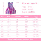 DXTON Summer Princess Sleeveless Dress Children Birthday Party Clothing Irregular Layer Prom Girls Dresses Kids Tulle Costumes