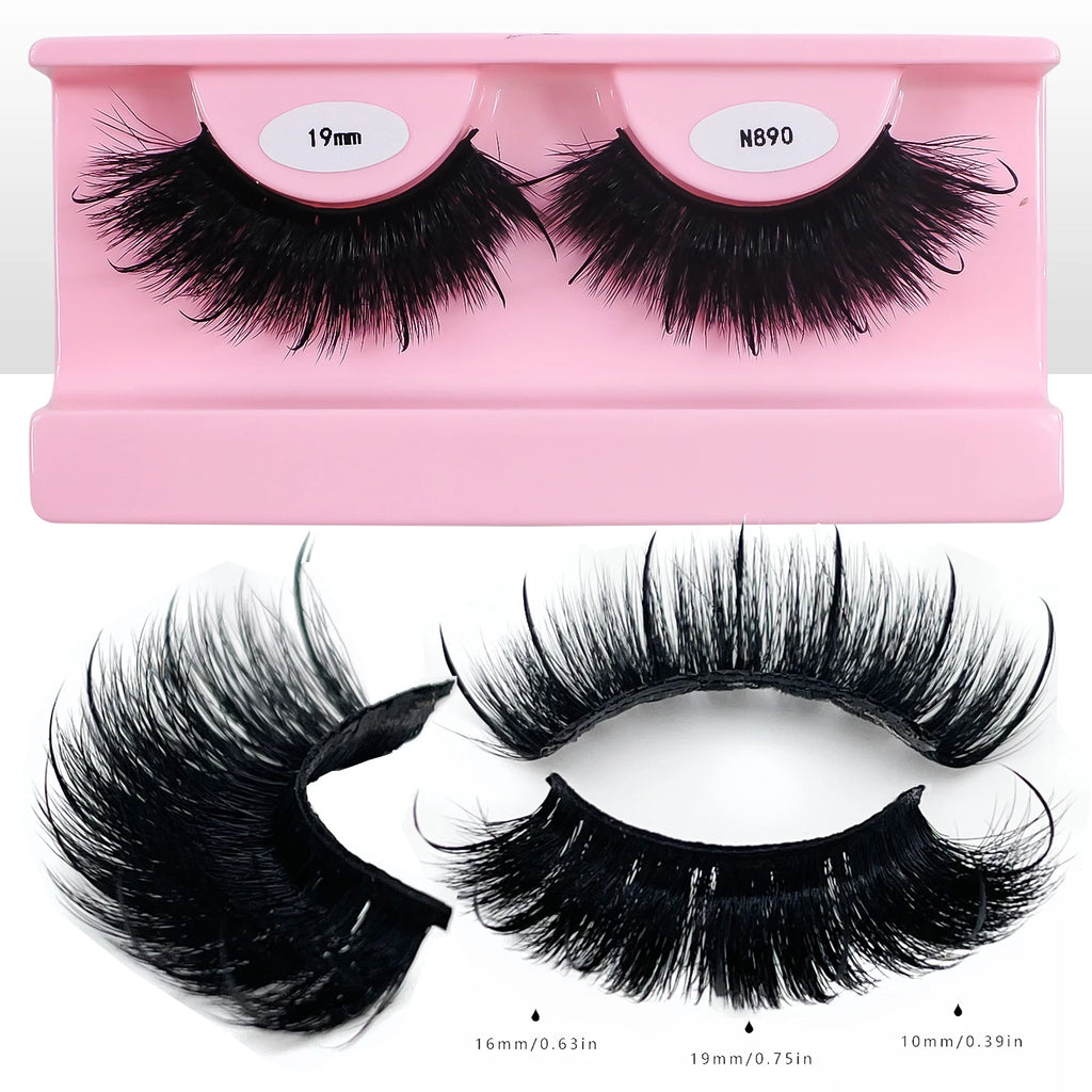 Free Shipping 10Pairs/Pack Fluffy Wispy Natural Strip Lashes With Spikes Wholesale in Bulk Faux Mink Lashes Supplies