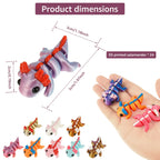 24Pcs Plastic 3D Printed Axolotl Figure Flexible Joint Mini Sensory Axolotl Toy Add Fun 3D Printed Animal Toy for Children
