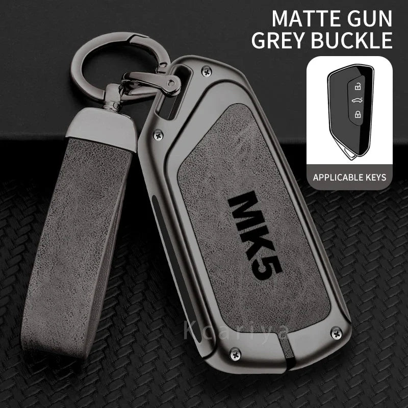 Auto TPU Zinc Alloy Key Case Bag For VW Volkswagen GOLF 5 MK5 Car Key Chain Car Metal Key Shell Interior Decoration Accessories