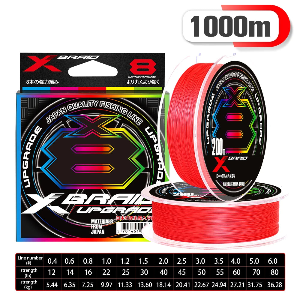 1000M 8X Red / 0.6 0.12mm 14LB