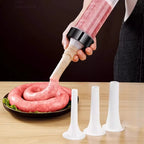 1set Sausage Filling Machine Set Meat Stuffer Filler Manual Meat Injection Sausage Tool Make Sausage Kitchen Cooking Tool