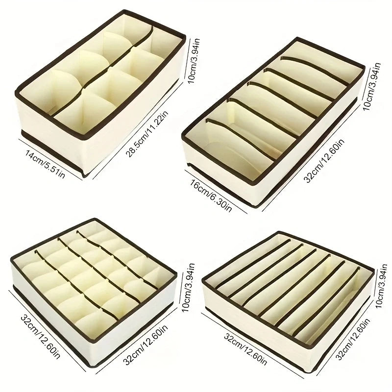 4pcs Underwear Storage Dox, sock Underwear Storage Divider, Closet, Home Storage And Finishing Fabric Bra storage Device