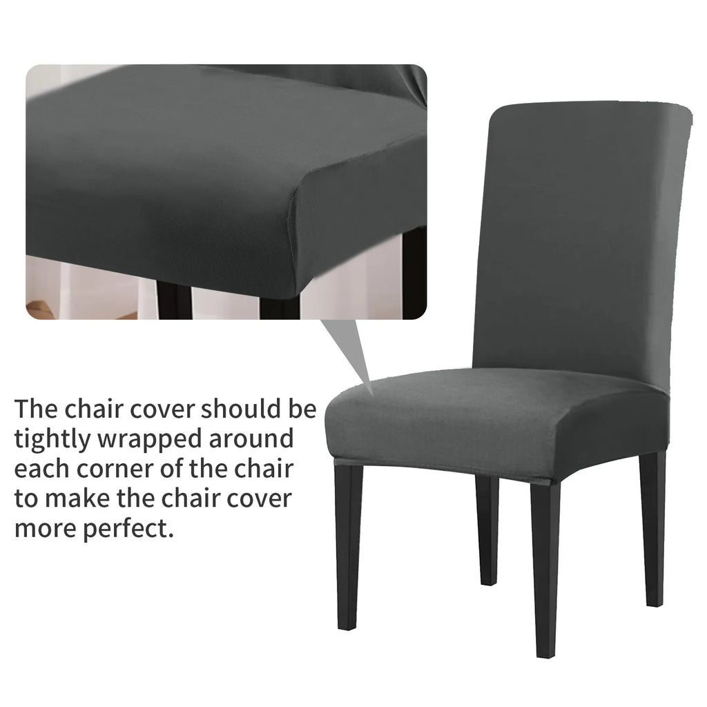 4Pc Set High Stretch Dining Chair Cover Elastic Slipcover Removable Non Slip Seat Protector for Living Room Home Kitchen Wedding