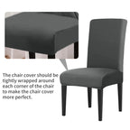 4Pc Set High Stretch Dining Chair Cover Elastic Slipcover Removable Non Slip Seat Protector for Living Room Home Kitchen Wedding