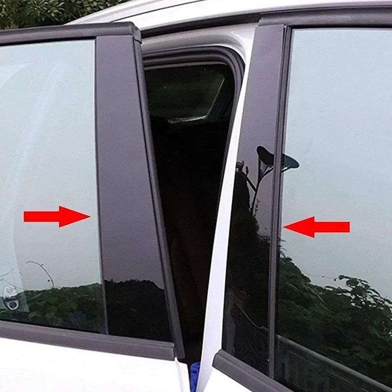 6Pcs Gloss Black Car Stickers for Hyundai I30 Hatchback 2007-2009 2010 2011 2012 Window Trim Cover BC Column Strip Pillar Posts