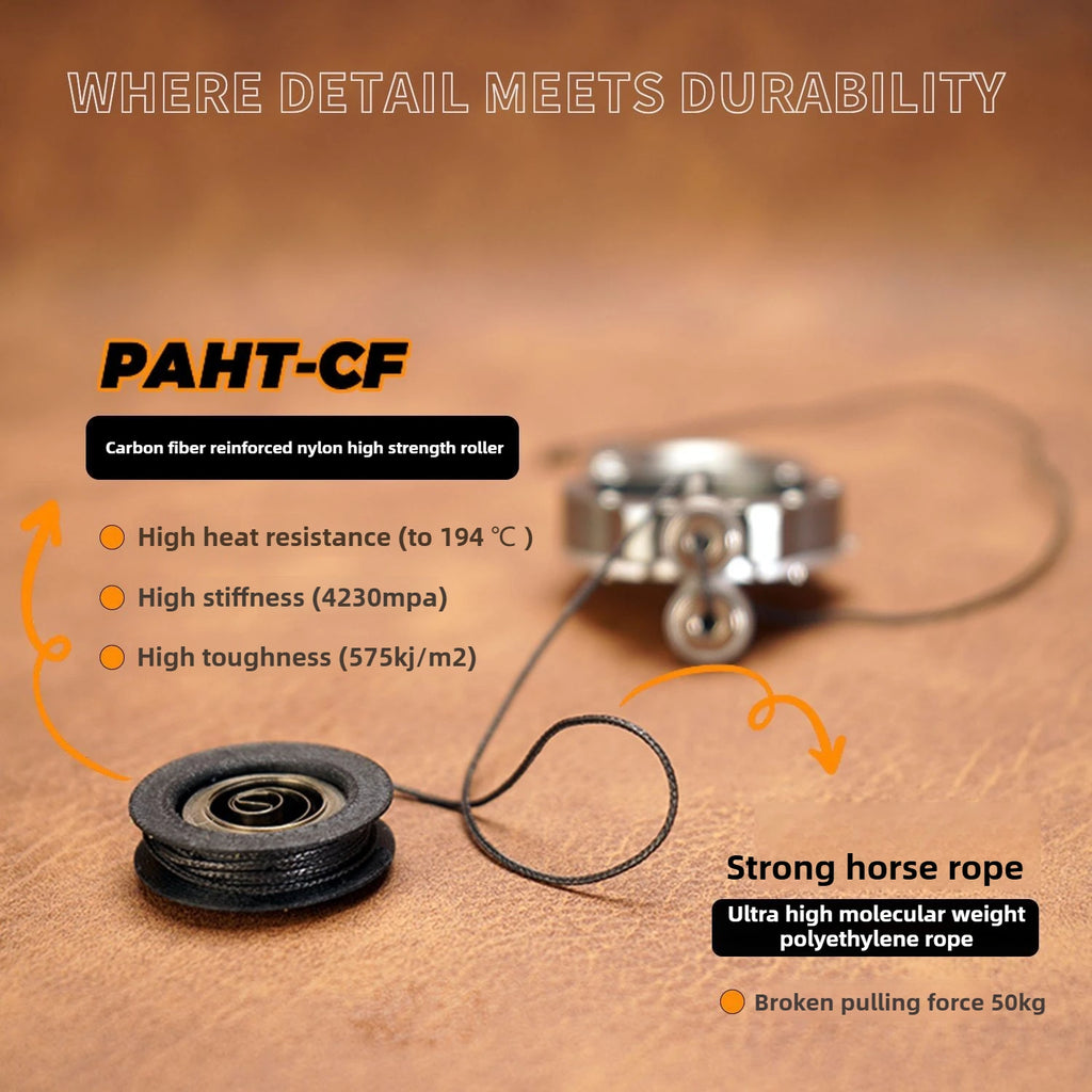 TC4 Titanium Aluminum Alloy Retractable Heavy Duty Pull Reel Carabiner Strong Steel Wire Lost Rope Buckle Ring Outdoor Keychain