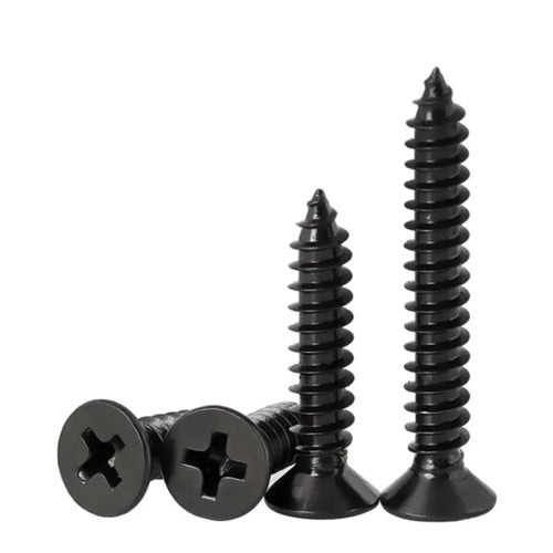 1 box/0.5kg lot drywall screw Cross Countersunk Flat Head Self-tapping Screw M3.5 Black Carbon Steel Phillips woodworking screw
