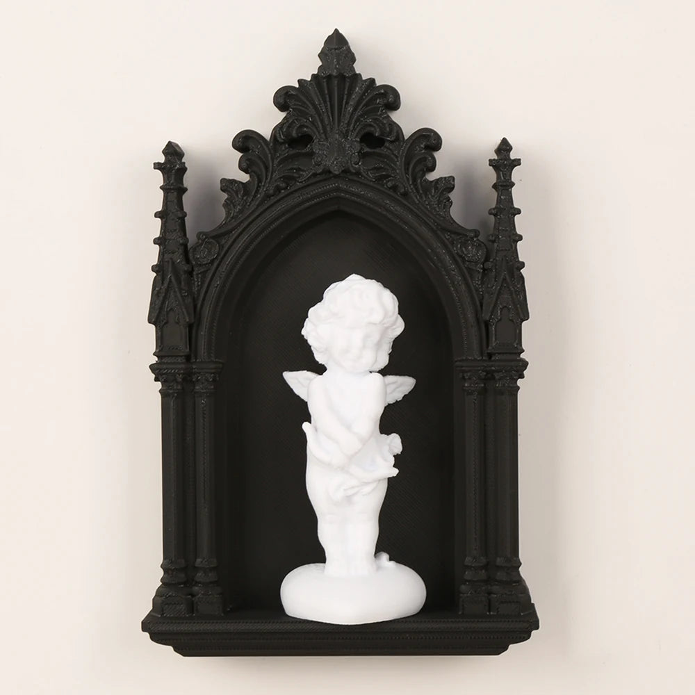 Cross-Border Gothic Dark Style Church Arch Shaped Niche With Little Angel Decoration For Dark Retro-Style Home Wall Decoration &