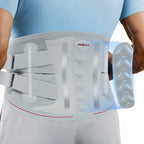 Lumbar Back Support Belt with 3D Lumbar Pad, Adjustable Waist Brace, Light Grey