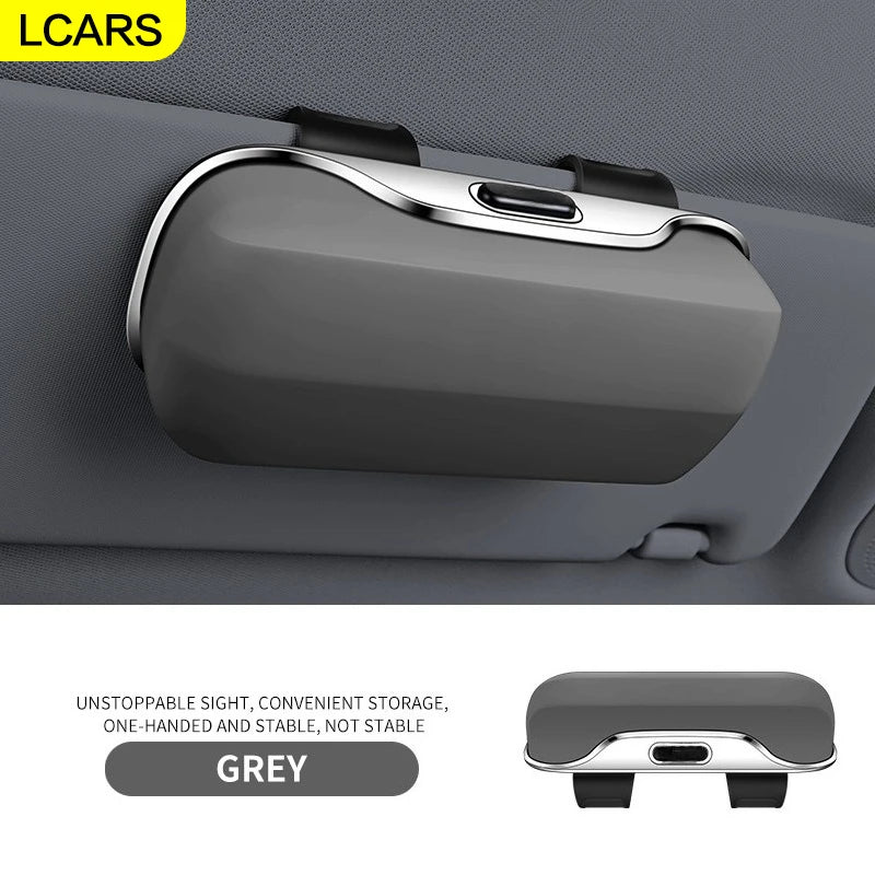 Lcars Car Sun Visor Glasses Case, Universal Glasses Holder Storage Box for Driver and Passenger in Car, Glasses Holder Sun Visor Accessory