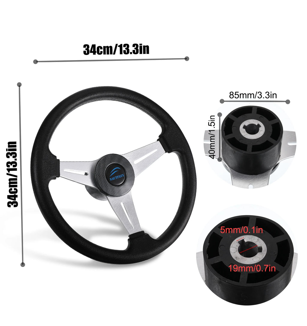 Speed Boat 3 Spoke Steering Wheel Yacht Seaboat Helm