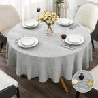 Waterproof Round Tablecloth for Round Dining Table Decorative Rustic Wipeable Table Cover Indoor Outdoor Use for Holiday Wedding