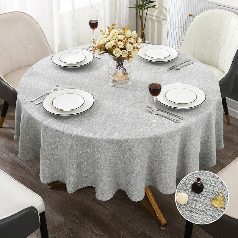 Waterproof Round Tablecloth for Round Dining Table Decorative Rustic Wipeable Table Cover Indoor Outdoor Use for Holiday Wedding