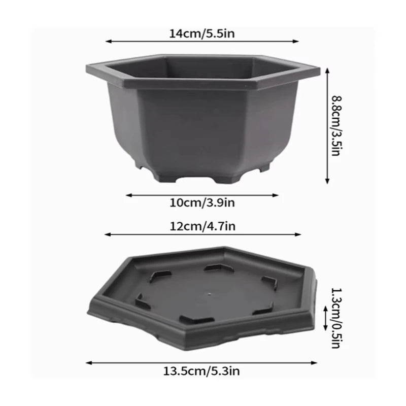 Flowerpots Imitation Purple Clay Succulent Plants Pots Outdoor Garden Landscape Bonsai Pot Trays Rectangular Square Planter