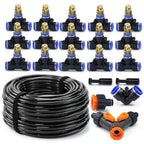 30-5M Outdoor Garden Adjustable Brass Nozzle Atomizer Kit 5/8mm Hose Nebulization Humidification Cool Watering System Lawn Spray