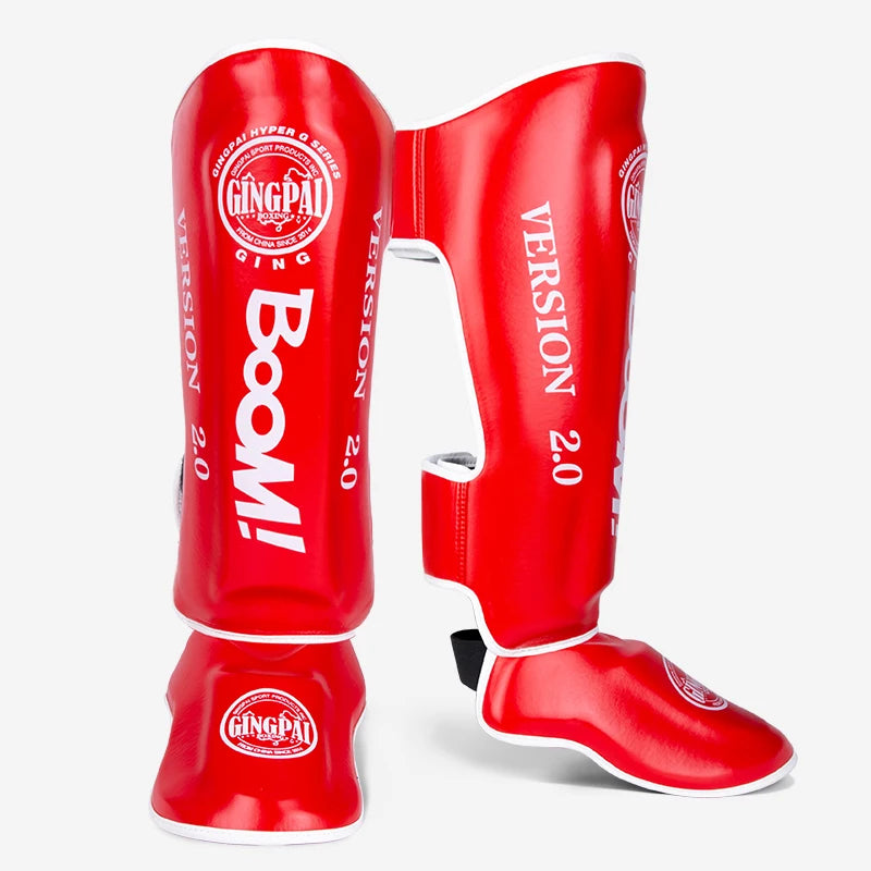 Muay Thai Shin Instep Guards Thickened Leg Protectors, Sanda Boxing Taekwondo, S-L, Multi-Color