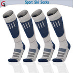 YANBIGUO 2 Pairs Wool Ski Socks,Thermal Knee-high Cold Weather Warm Socks for Snowboarding,Snow,Winter,Hunting
