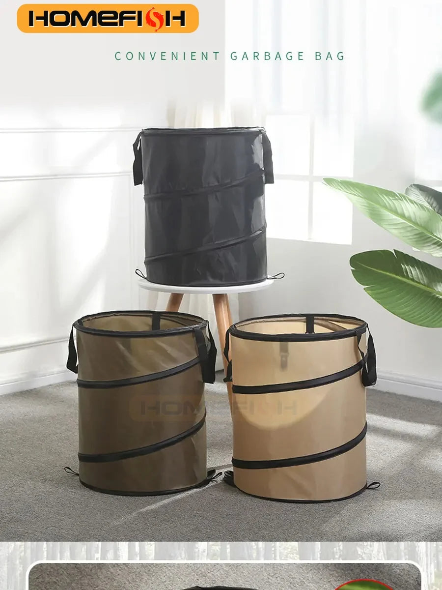 1pc Pop-up Trash Can, Outdoor Portable Camping Folding Trash Can Camping Trash Can Gardening Garden Garbage Bag Garden Leaf Buck