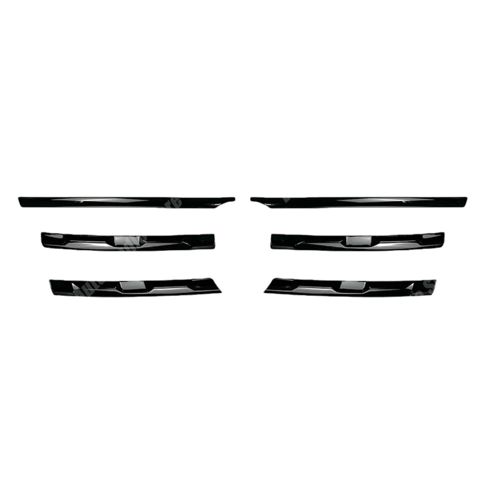 For VW Volkswagen Tiguan MK2 2016-2021 Car Front Bumper Mesh Center Grille Grill Moulding Strips Cover Trim Gloss Black Styling