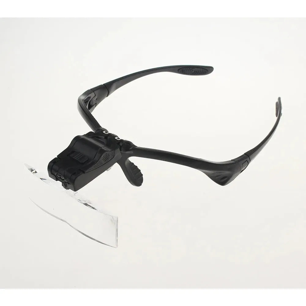 1.0/1.5/2.0/2.5/3.5X Magnifier Headband Magnifying Glasses Eye Repair Magnifier 2 LED Light Glasses Loupe Optical Lens