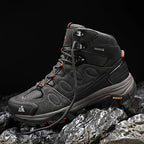 HIKEUP High-Top Men Hiking Boot Winter Outdoor Shoes Lace-Up Non-slip Outdoor Sports Casual Trekking Boots Man Waterproof Suede