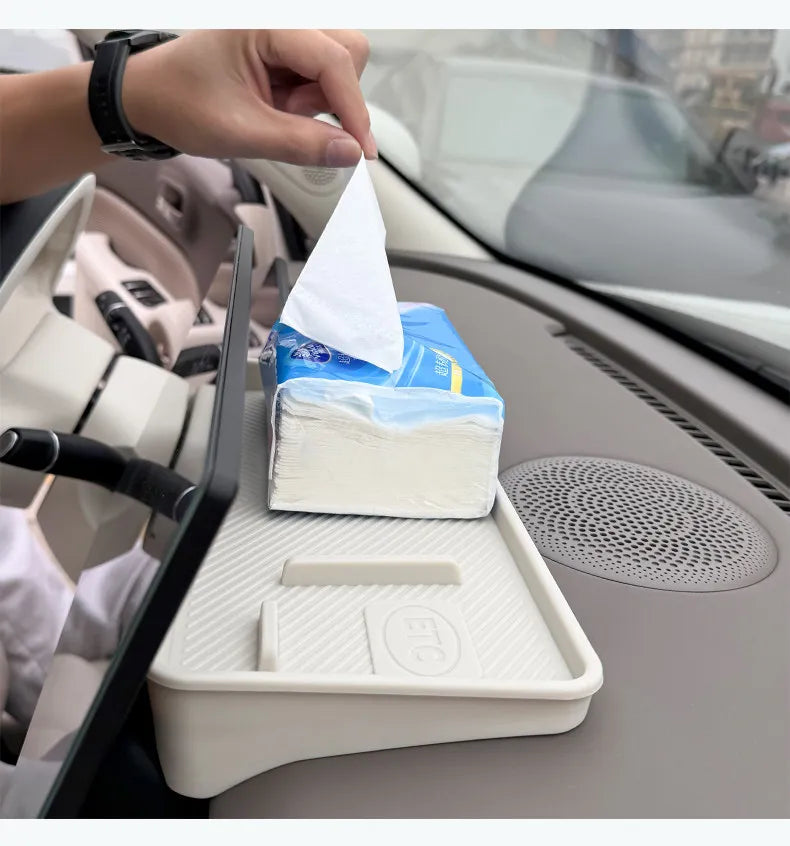 GWM ORA 5 2026 Silicone Interior Storage Box Set, Cup Holder Cover & Phone Mat, White/Grey