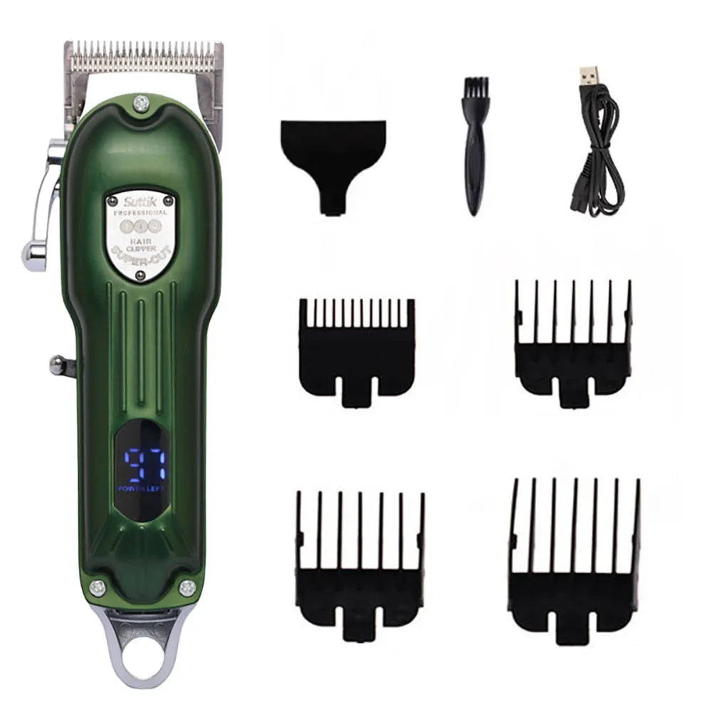 Rechargeable pet hair clipper all-metal dog & cat grooming trimmer low noise