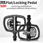KORE MTB Lock/Flat Pedals Double DU Sealed Clipless 9/16" Crank with SPD Cleats Ultralight Bicycle Parts Aluminum Alloy Pedal