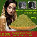 Plant Henna Hair Dye Powder for Gray Coverage, Black 250g Natural Color