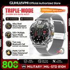 2026 New 800mAh Big Battery Smart Watch Men Outdoor GPS Flashlight 5ATM Waterproof Bluetooth Call AMOLED HD Sports Smartwatches