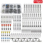 170-410pcs Professional Fishing Kit with Tackle Box, Hooks Sinkers Swivels for Bass Trout Saltwater Fishing Complete Lure Set