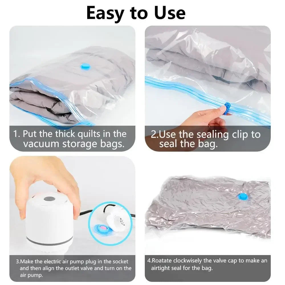 Electric Air Pump for Vacuum Bags, EU, USA, UK, Japan Plug, Suitable for Clothes Storage Bags Labor-saving Compression Tool