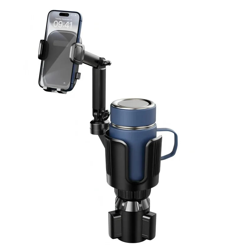 2-in-1 Universal Car Cup Phone Holder  Adjustable Long Arm with 360° Rotation Fits All Smartphones Perfect for Cars & SUVs