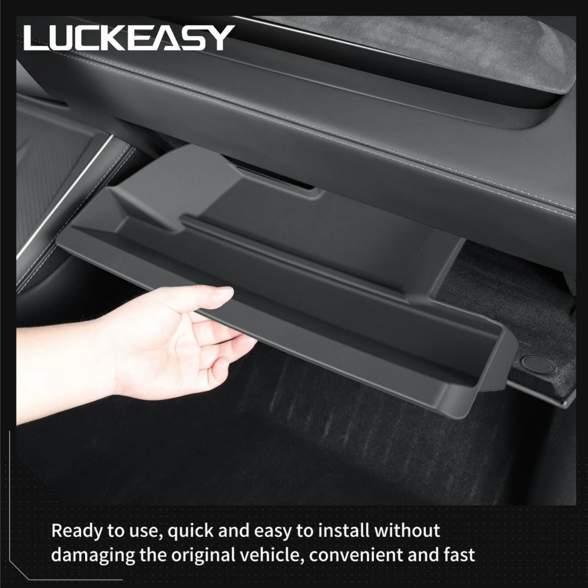 LUCKEASY LHD for Tesla Model Y Launch 2025 2026 Juniper (not for RHD) Car Glove Box Tray Pallet Case Organizer Accessories