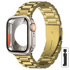 Change to Ultra Case+Band For Apple Watch 46mm 42mm 44 45mm Metal Stainless Steel strap for iWatch series Series 10 9 8 7 6 SE 5