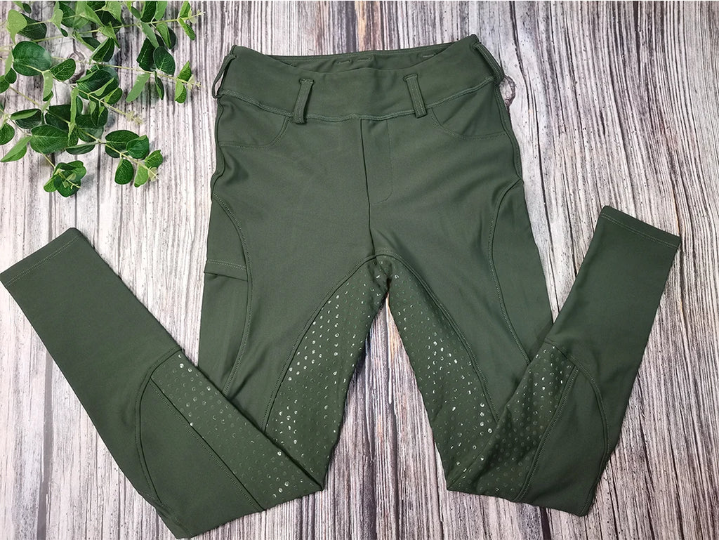 MXLLINA Western Full Seat Grip Woman Riding Tights Silicone Horseback Leggings Equestrian Riding Pants Breeches Clothes