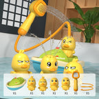 Cute Duck Bathtub Boat Toy with 3 Emotional Ducks Automatic Water Spray Toys for Toddlers, Sensory Interactive Baby Shower Gift