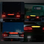 Powerful LED 15 Lights High Mounted Grille/Brake Lights 12V/24V Yellow Red Easy Installation Version For Truck/Lorry/Pick up