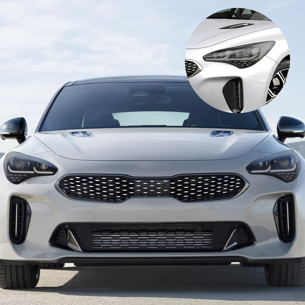 For Kia Stinger 2018-2023 Smoke Black High-Gloss Pre-Cut TPU Headlight Protective Film PPF Anti-Scratch Vinyl Wrap Cover Kit