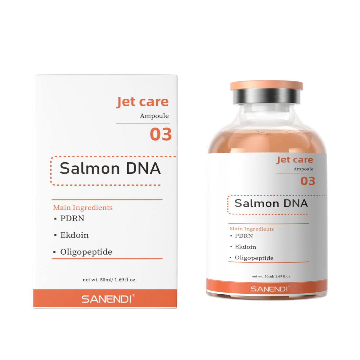 SANENDI Facial Skin Serum Ampoules Hydrating Brightening Skincare with Astaxanthin Copper Peptide PDRN Collagen Niacinamide HA