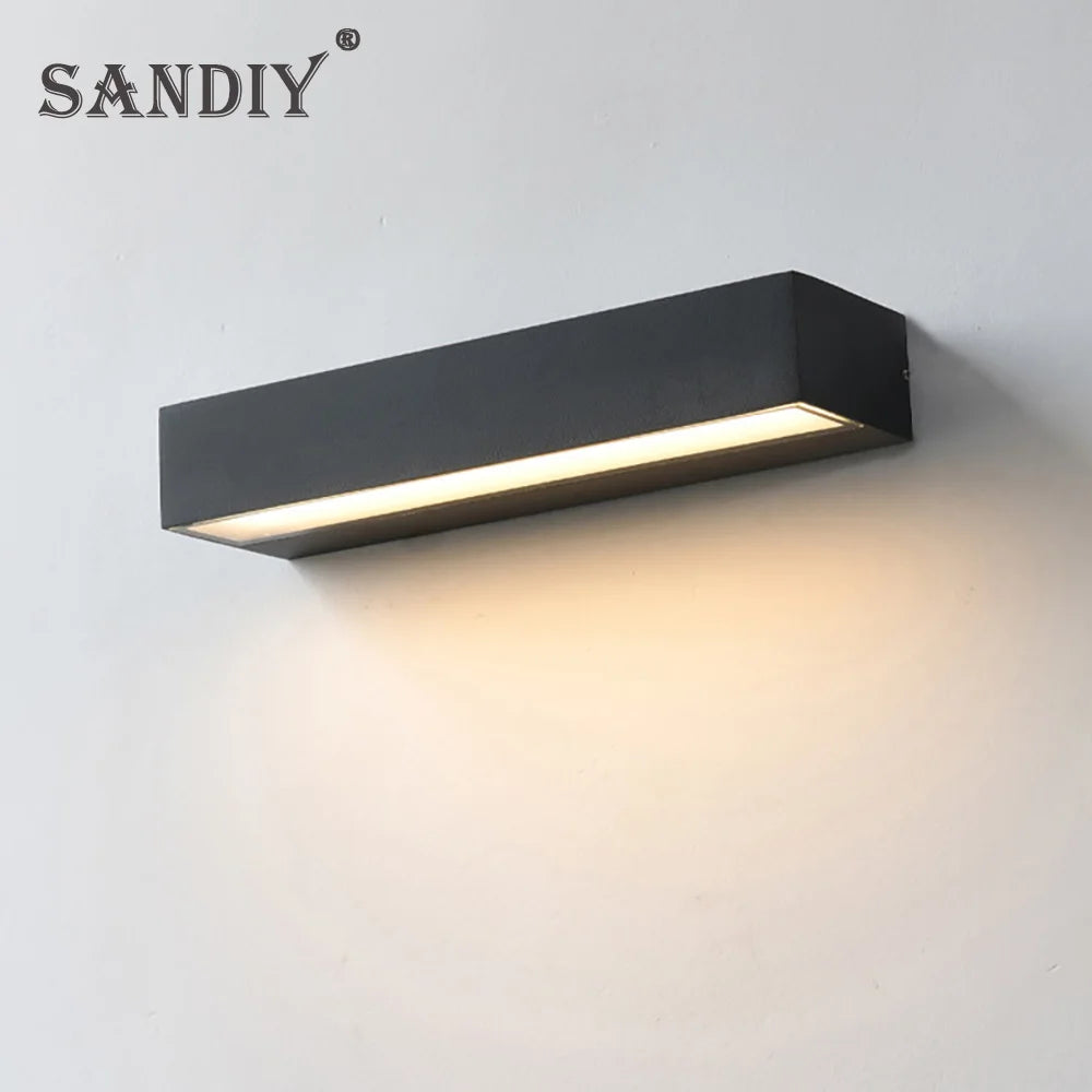 SANDIY Outdoor Wall Light Sconce IP65 Waterproof, Black/White 20/30/50cm Warm/Cold