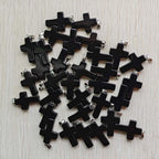 Wholesale 50pcs/lot  Fashion hot sell natural stone mixed color assort  cross pendants Charms fit Necklaces jewelry making