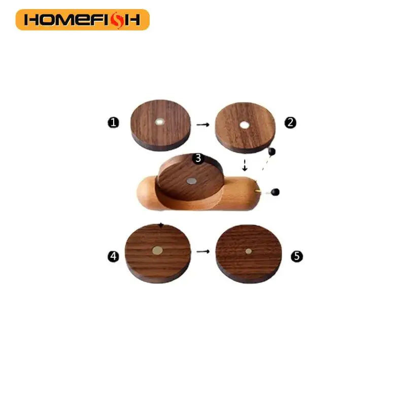 1 Set Wood Cup Mat Placemats for Table Snail Shaped Heat Insulation Pad Wooden Tea Coaster Tool Tea Tray Creative Gifts