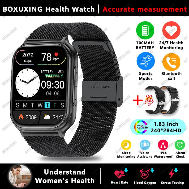 New Bip 6 Pro Sports Smart Watch 700MAH Battery 1.83" AMOLED HD GPS Track IP68 Waterproof Heart Rate Bluetooth Call Smartwatches