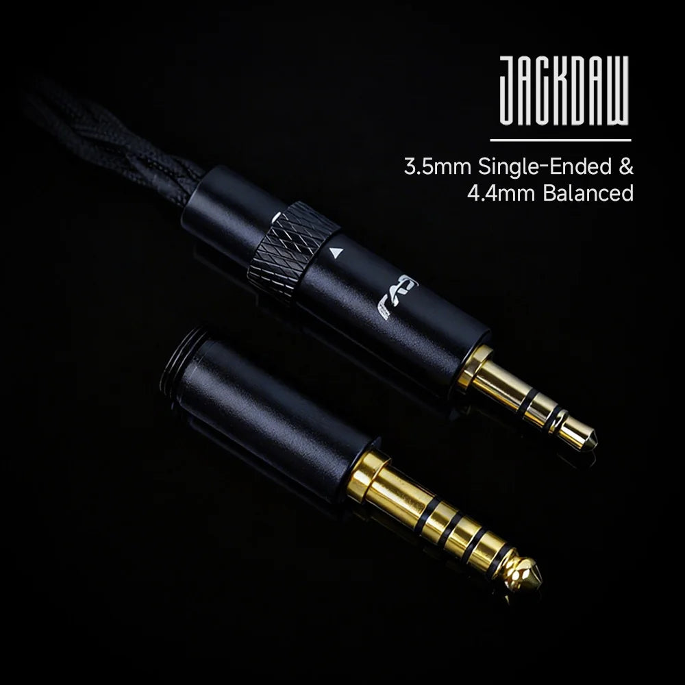 CVJ Jackdaw OFC earphone cable 1.25m 0.78mm 2-pin, 3.5mm + 4.4mm plugs
