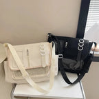 Japanese Harajuku School Bags for Girls New Transparent Itabag Shoulder Crossbody Bag DIY Badges Display Plate Ita Bag