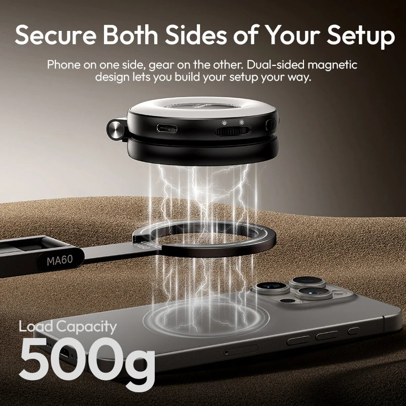 Ulanzi MA60 Foldable Magnetic Phone Tripod 0.8cm Ultra-Slim Dual-Sided Magnet Phone Tripod for Desktop Stand Livestreaming Vlog