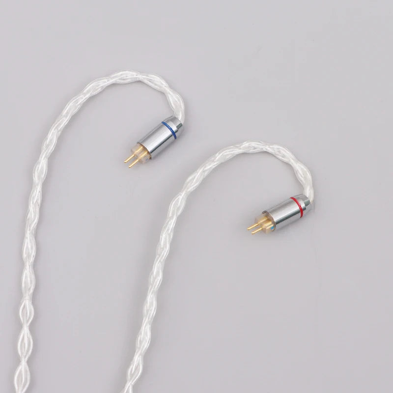 XINHS 8 Core Silver Plated Earphone Upgrade Cable MMCX 0.78mm 2Pin QDC TFZ HIFI Cable